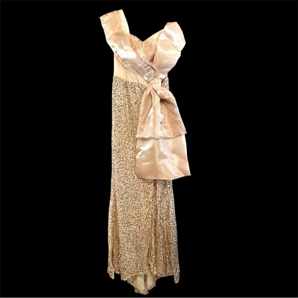 Gold Sequin Evening Gown Formal NWOT
